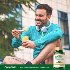 Milk Thistle Dandelion Yellow Dock | 180 Capsules | Complex | by Piping Rock