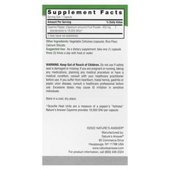 Nature s Answer Cayenne Capsicum Annuum 90 Vegetarian Capsules Cruelty-Free,