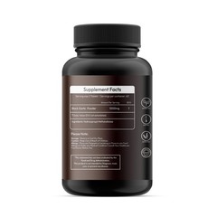 RUSHIHERBS Fermented Black Garlic 500mg, 60 Veg Capsules, 90 Days Aged