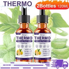 2 Bottles Thermo Green Tea CoQ10 Digest Liquid Drops Total 120ML