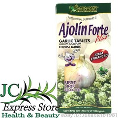 AJOLIN FORTE PLUS EXTRA IMPROVED ALLIUM SATIVUM Naturamex 100 Tablets AJO CHINO