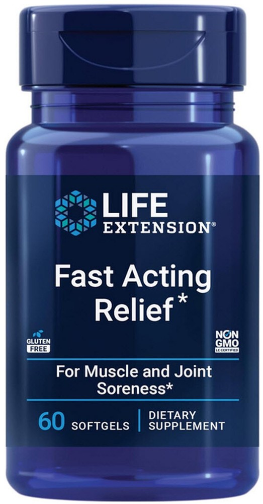 FAST ACTING RELIEF MUSCLE JOINT BONES SORENES 60 Softgels LIFE EXTENSION