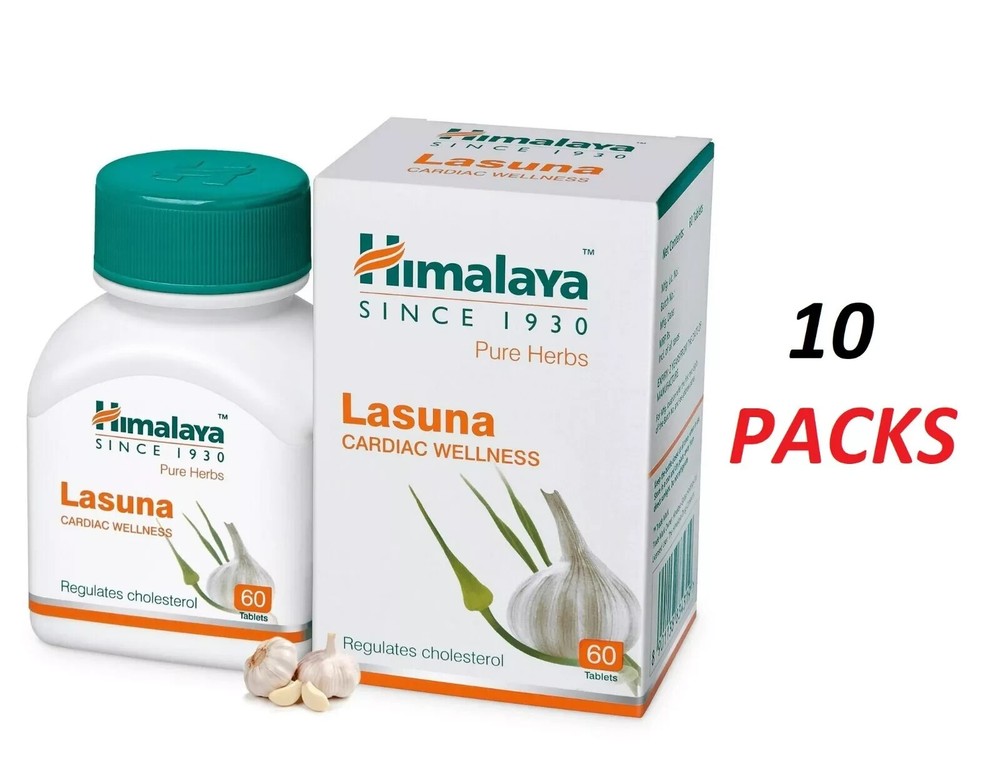 10 X Best Herbal Himalaya Herbal Lasuna 60 Tablets Pack Free Worldwide Shipping