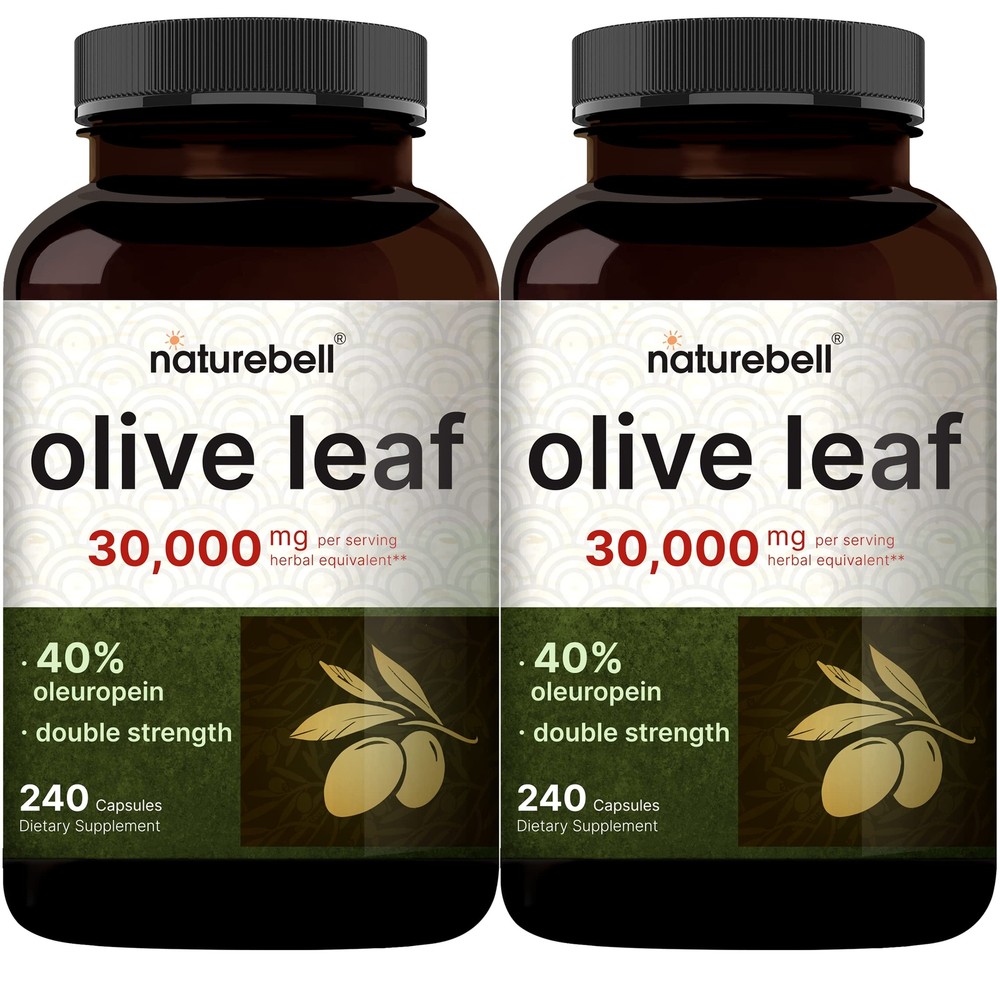 2 Pack Olive Leaf Extract 750mg Per Serving Maximum Strength 20% Oleuropein