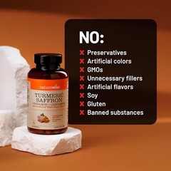 NatureWise Turmeric Saffron Supplement with Cinnamon & 60 Count (Pack of 1)