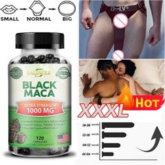 Black Maca Capsules, 1000mg, Enhance Sex Drive, Boost Performance 120 Capsules