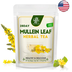 28 Mullein Leaf Tea Bags Herbal Lung Cleansing Breathing Health support Tea Bag