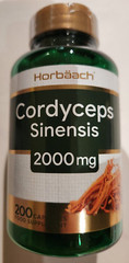 Cordyceps Sinensis Capsules 2000mg 200 Caps Mushroom CS-4 Strain Non GMO