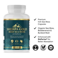 Organic Sea Moss Capsules – Irish Sea Moss Bladderwrack Burdock Root