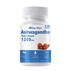 Organic Ashwagandha Capsules 1200mg Male Enhancing & Adrenal Support 120Capsules