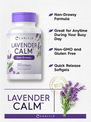 Lavender Pills | 80mg | 120 Softgels | Calm & Non-Drowsy Formula | by Carlyle
