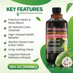Organic Soursop Bitters 16 Fl Oz Colon Detox Support Natural Cleanse