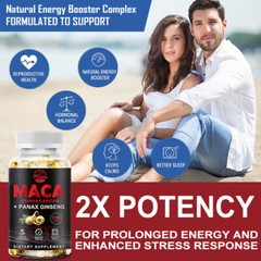 Black Maca Root 12000mg,120 Capsules – Libido,Energy & Endurance for Men & Women