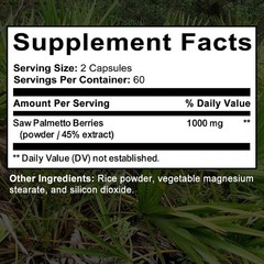 Saw palmetto herbal complex supplement protects prostate health & nourishes hair