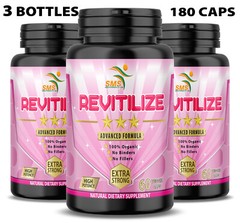 ORGANIC Womens Revitalise Femile Rejuvenation 180 Capsules (3 Bottles) Non GMO
