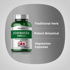 Echinacea Capsules | 1300mg | Purpurea Extract | Non-GMO | by Piping Rock