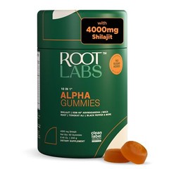 ROOT LABS 4000mg Pure Shilajit Gummies w/ KSM-66 Ashwagandha, No Sugar, 60