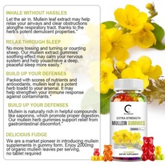 100% Natural Mullein Leaf Gummies Extra Strength Detox Cleanse Lung Health 60pcs