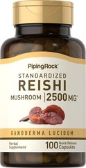 Reishi Mushroom Capsules 2500mg | 100 Count | Non-GMO | by Piping Rock