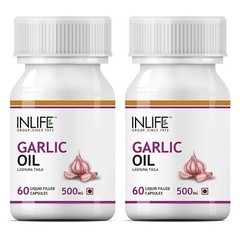 INLIFE Garlic Oil Supplement 500 mg – 60 Capsules(2-Pack) LONG EXPIRY