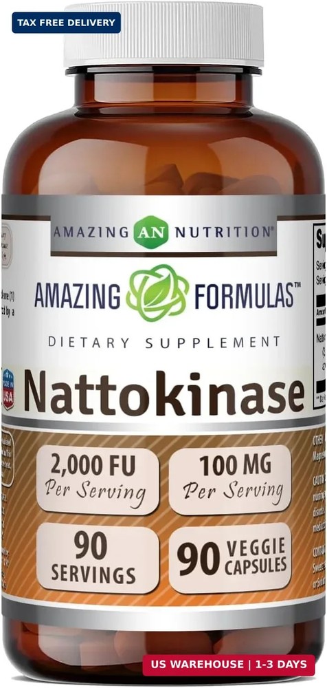 Amazing Formulas Nattokinase Supplement | 100 Mg (2000 FU Enzyme from Pure Natto