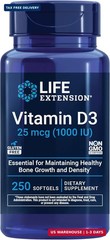 Life Extension Vitamin D3 25 mcg (1000 IU), Immune System Support, Bone Health