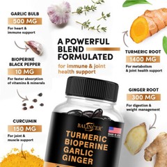 Turmeric Curcumin Highest Potency 95% 2360mg with BioPerine Black Pepper Extract
