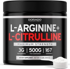 L Arginine L Citrulline Supplement Powder (3g) Nitric Oxide