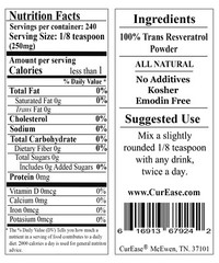 100% PURE TRANS RESVERATROL POWDER Polygonum Cuspidatum 240 Serving 60g 4 Months
