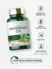 Peppermint Oil Softgels 50mg | 150 Count | with Rosemary & Thyme | by Carlyle