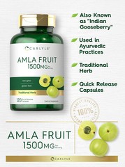 Amla Capsules | 1500mg | 120 Count | Amalaki Fruit | Non-GMO | by Carlyle