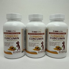 3 Usa Nutra Turmeric Curcumin W/ Bioperine – 1950mg 90 Caps Each (270) EXP 06/26