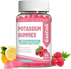 Potassium Gummies, Potassium Chloride 1000mg for Ad – Sugar Free, Vegan,60 Count
