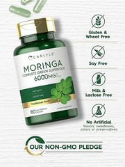 Moringa Oleifera 6000 Mg Superfood Natural Multivitamin Anti Aging, 180 Capsules