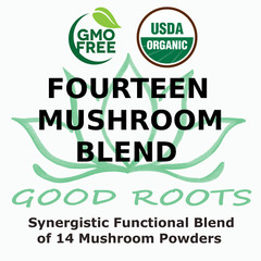 Fourteen Mushroom Blend Powder Organic USA grown mix of 14 mushrooms – 8 ounces
